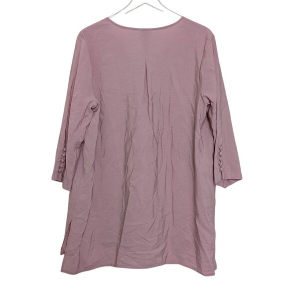 NEW J Jill Tunic Womens Size Large Mauve Purple Flowy Oversize Long Sleeve - Picture 9 of 13